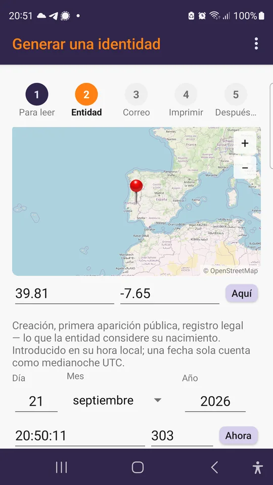 Hacer nacer una identidad: el lugar y el instante de origen.
