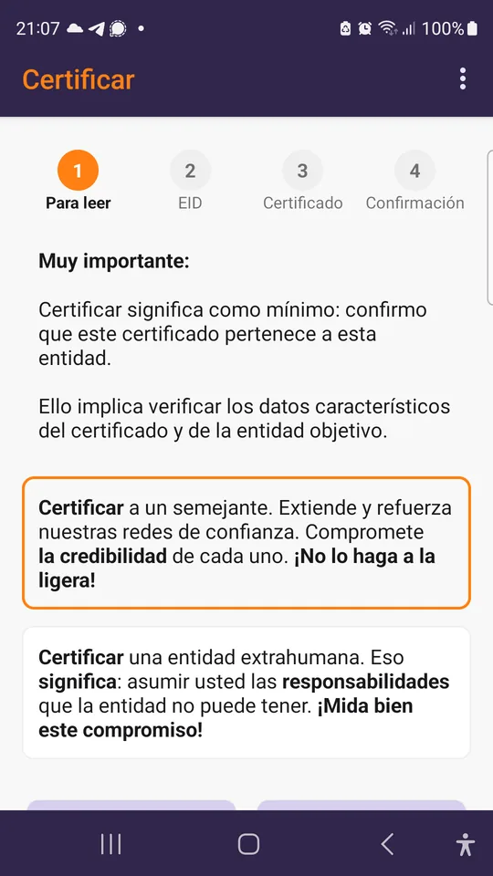 Certificar: lo que este gesto compromete, dicho antes de proponerlo.