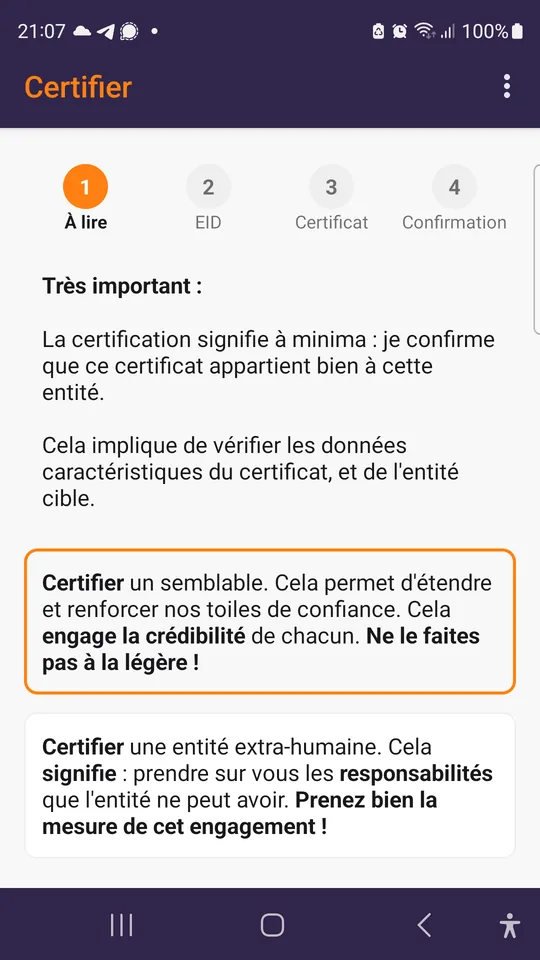 Certifier : ce que ce geste engage, dit avant d'être proposé.