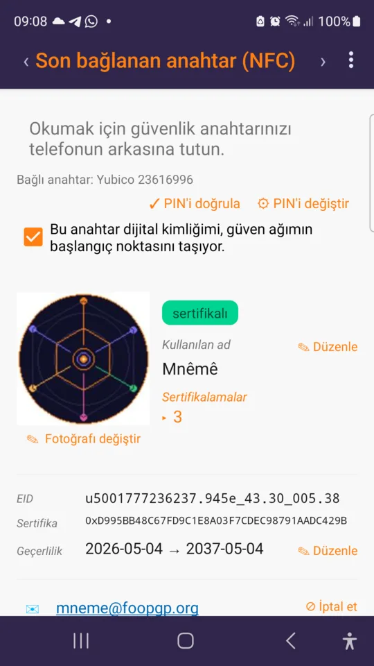 Bağlı anahtarın sayfası, doğrudan anahtarın kendisinden okunmuş.