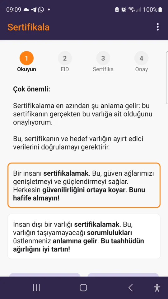 Sertifikalamak: bu hareketin sizi neye bağladığı, size önerilmeden önce söylenir.